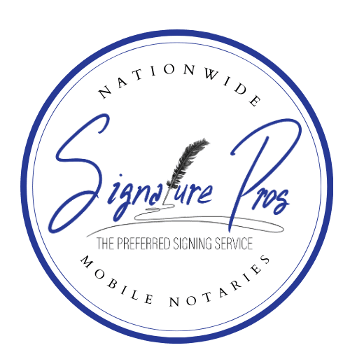 Logo for Signature Pros Mobile Notaries nationwide service.