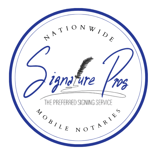 A circular logo with the text 'Signature Plus' and a quill pen icon.